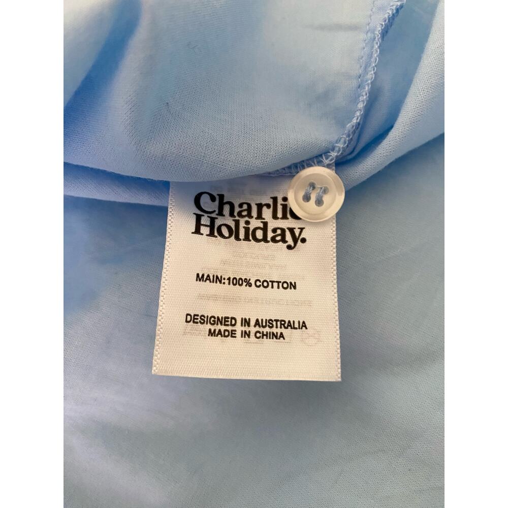 Charlie Holiday Anthropologie Maple Shirt Blue - Picture 8 of 8